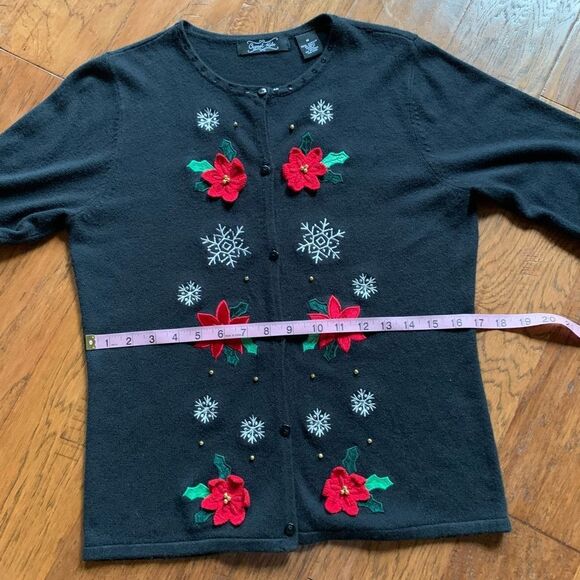 Vintage Crystal Kobe Christmas Cardigan Sweater - Picture 7 of 12